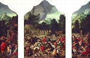 Lucas van Leyden Triptych with the Adoration of the Golden Calf Sweden oil painting artist